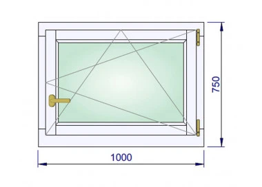 Holzfenster 1000 x 750 mm Massiv KieferDREH/KIPP