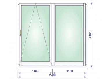 Holz fenster 2200 x 2100 mm Kippen Massiv Kiefer