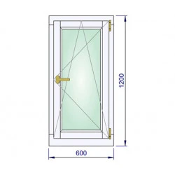 Holz Fenster Eine flügelige 600 x 1200 mm Massiv Kiefer DREH/KIPP