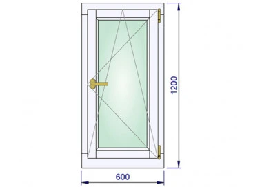 Holz Fenster Eine flügelige 600 x 1200 mm Massiv Kiefer DREH/KIPP