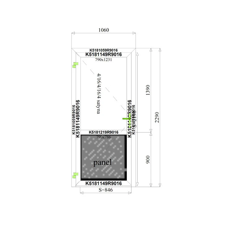 Aluminium Tür 1060 x 2290 mm Aluprof MB70