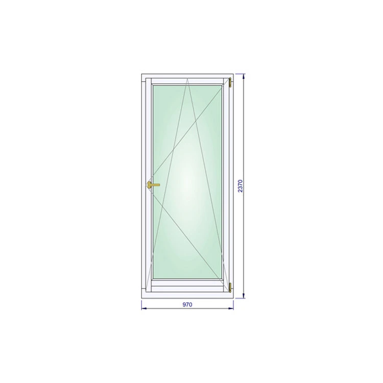 Holz Balkontür 970 x 2370 mm Einflügelig Meranti DREH/KIPP