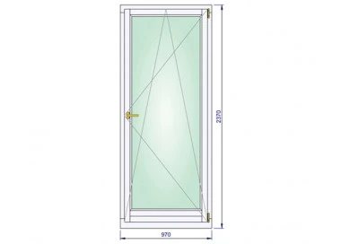 Holz Balkontür 970 x 2370 mm Einflügelig Meranti DREH/KIPP