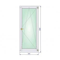 Holz Balkontür 970 x 2380 mm Einflügelig Meranti