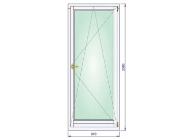 Holz Balkontür 970 x 2380 mm Einflügelig Meranti