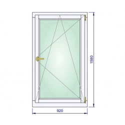 Holz Fenster 920 x 1580 mm Meranti DREH/KIPP