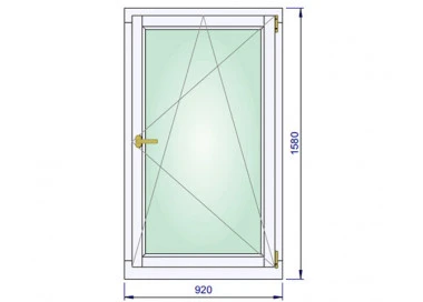 Holz Fenster 920 x 1580 mm Meranti DREH/KIPP
