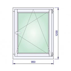 Holz Fenster 950 x 1200 mm Meranti DREH/KIPP