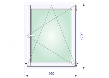 Holz Fenster 950 x 1200 mm Meranti DREH/KIPP