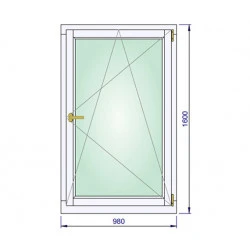 Holz Fenster 980 x 1600 mm Meranti DREH/KIPP