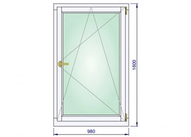 Holz Fenster 980 x 1600 mm Meranti DREH/KIPP