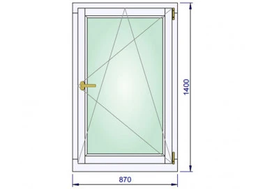 Holz Fenster 870 x 1400 mm Meranti DREH/KIPP
