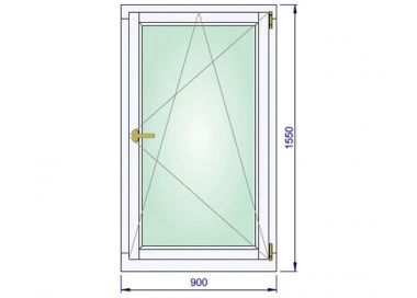 Holz Fenster 900 x 1550 mm Meranti DREH/KIPP