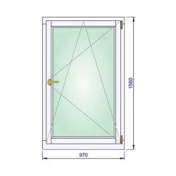 Holz Fenster 970 x 1560 mm Meranti DREH/KIPP