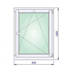 Holz Fenster 930 x 1220 mm Meranti DREH/KIPP