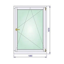 Holz Fenster 1080 x 1570 mm Meranti DREH/KIPP