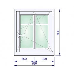 Holz Fenster 780 x 900 mm Kiefer Calcink DREH/KIPP
