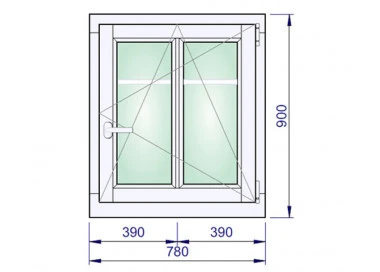 Holz Fenster 780 x 900 mm Kiefer Calcink DREH/KIPP
