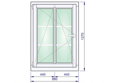 Holz Fenster 880 x 1270 mm Kiefer Calcink DREH/KIPP