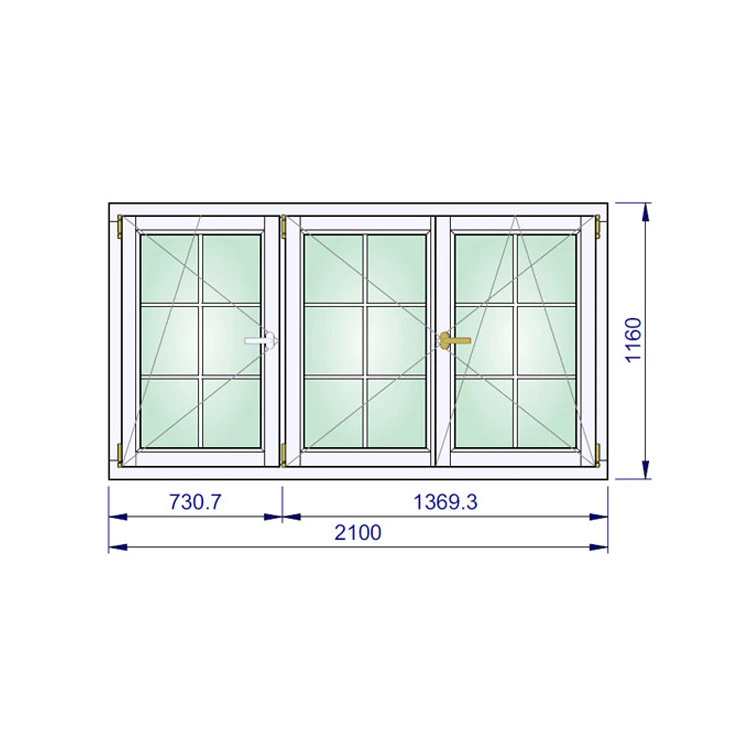 Holz Sprossenfenster 2100 x 1160 mm Kiefer Calcink DREH/KIPP | DREH | DREH/KIPP