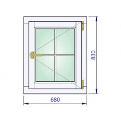 Holz Sprossenfenster 680 x 830 mm Kiefer Calcink DREH