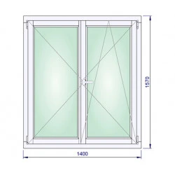 Holz Fenster 1400 x 1570 mm Kiefer Calcink DREH | DREH/KIPP