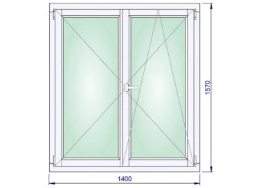 Holz Fenster 1400 x 1570 mm Kiefer Calcink DREH | DREH/KIPP