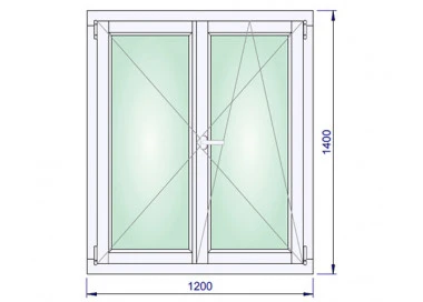 Holz Fenster 1200 x 1400 mm Kiefer Calcink DREH | DREH/KIPP