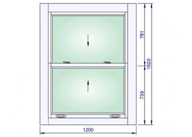 Holzfenster 1200 x 1520 mm Sash Fenster Kiefer Calcink