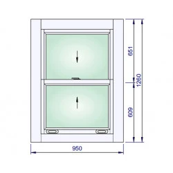 Holzfenster 950 x 1260 mm Sash Fenster Kiefer Calcink