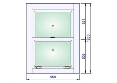 Holzfenster 950 x 1260 mm Sash Fenster Kiefer Calcink