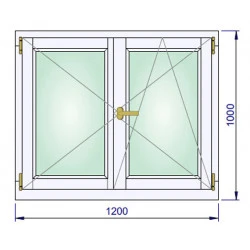 Holzfenster 1200 x 1000 mm Massiv Kiefer DREH | DREH/KIPP