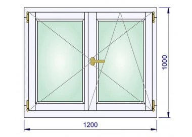 Holzfenster 1200 x 1000 mm Massiv Kiefer DREH | DREH/KIPP