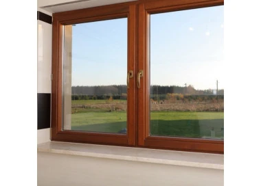 Holz Balkontür mit Sprossen 1650 x 2370 mm Doppelflügel Eiche DREH