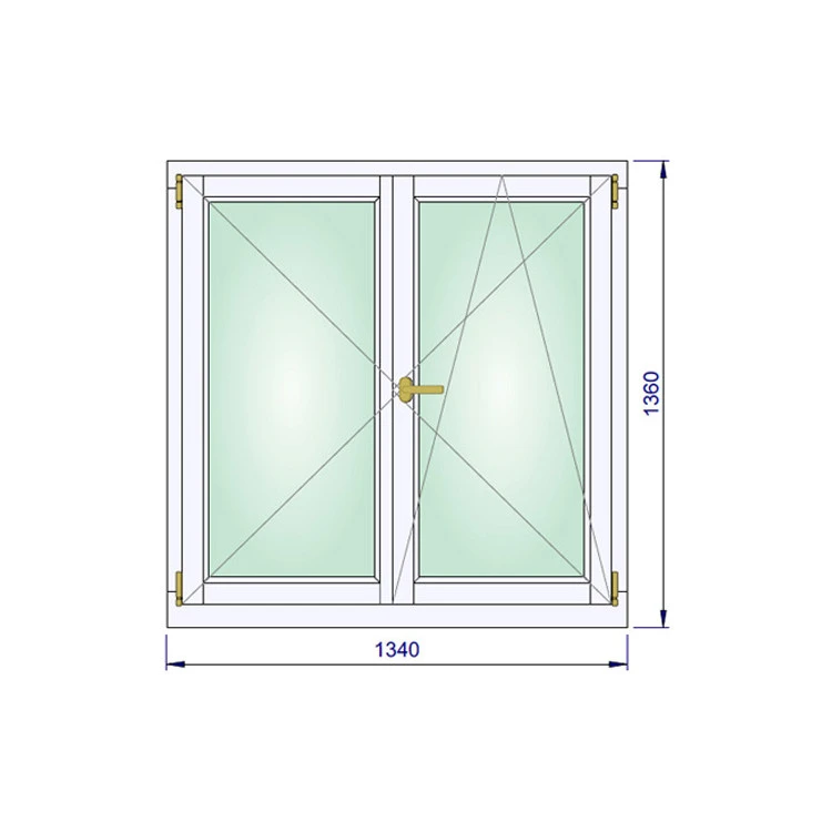 Holzfenster 1340 x 1360 mm Massiv Kiefer DREH | DREH/KIPP
