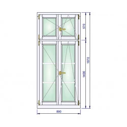 Holzfenster 890 x 1970 mm Massiv Kiefer DREH | DREH/KIPP