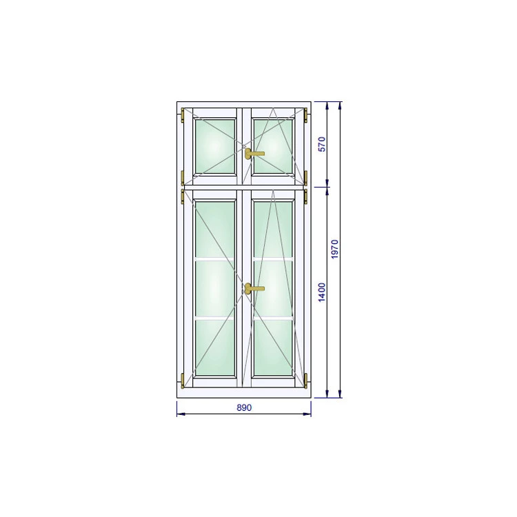 Holzfenster 890 x 1970 mm Massiv Kiefer DREH | DREH/KIPP