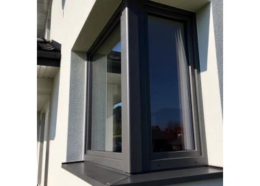 Kunststoff-Alu Fenster 2400 x 2150 mm Terassentür DREH + DREH + DREH/KIPP