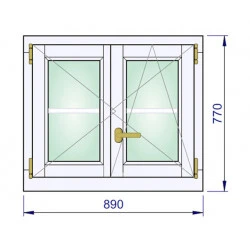Holzfenster 890 x 770 mm Massiv Kiefer DREH | DREH/KIPP