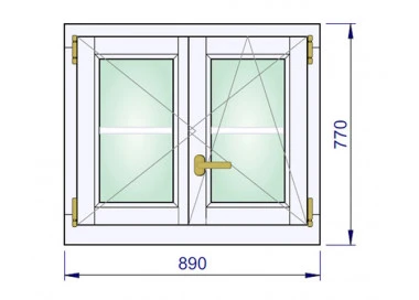 Holzfenster 890 x 770 mm Massiv Kiefer DREH | DREH/KIPP