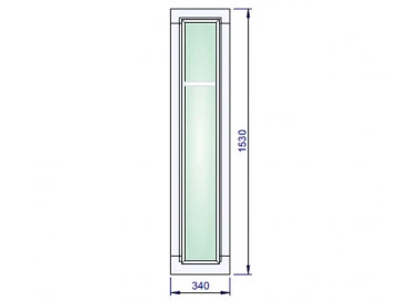 Holzfenster 340 x 1530 mm Massiv Kiefer FIX