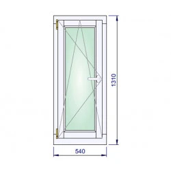 Holzfenster 540 x 1310 mm Massiv Kiefer DREH/KIPP