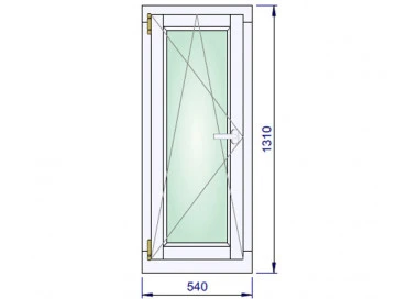 Holzfenster 540 x 1310 mm Massiv Kiefer DREH/KIPP