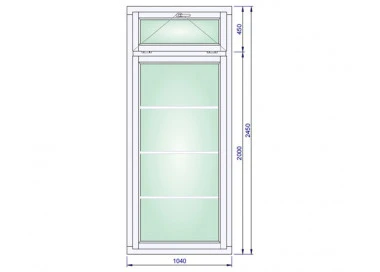 Holzfenster 1040 x 2450 mm Kiefer Calcink KIPP | FIX