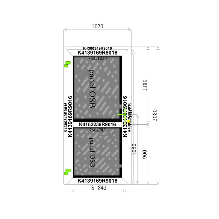 Aluminium Tür 1020 x 2080 mm Aluprof MB45