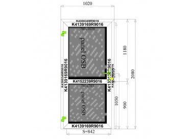 Aluminium Tür 1020 x 2080 mm Aluprof MB45