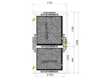 Aluminium Tür 1170 x 2080 mm MB45