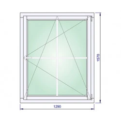 Holzfenster Sprossen 1290 x 1570 mm Kiefer Calcink DREH/KIPP