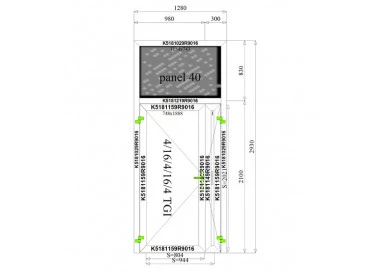 Aluminium Tür 1280 x 2930 mm MB70