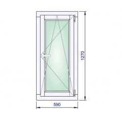 Holzfenster 590 x 1270 mm Kiefer Calcink DREH/KIPP